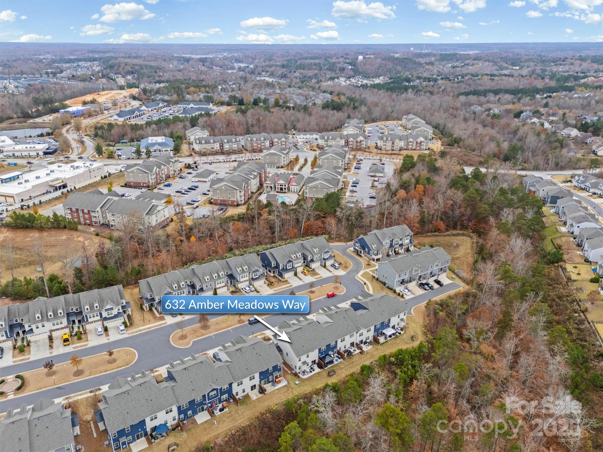 632 Amber Meadows Way Tega Cay, SC 29708 - Photo 40 of 48 an aerial view of residential houses with outdoor space