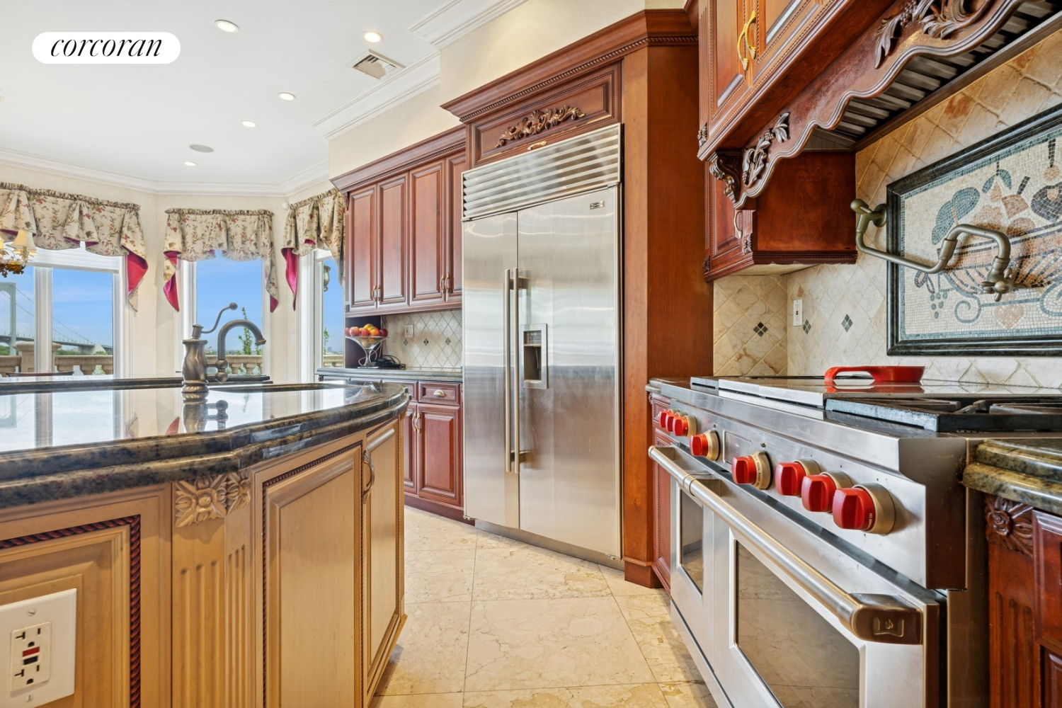 1-15 Samos Lane Queens, NY 11357 - Photo 12 of 32 a utility room with stainless steel appliances granite countertop a sink and a refrigerator