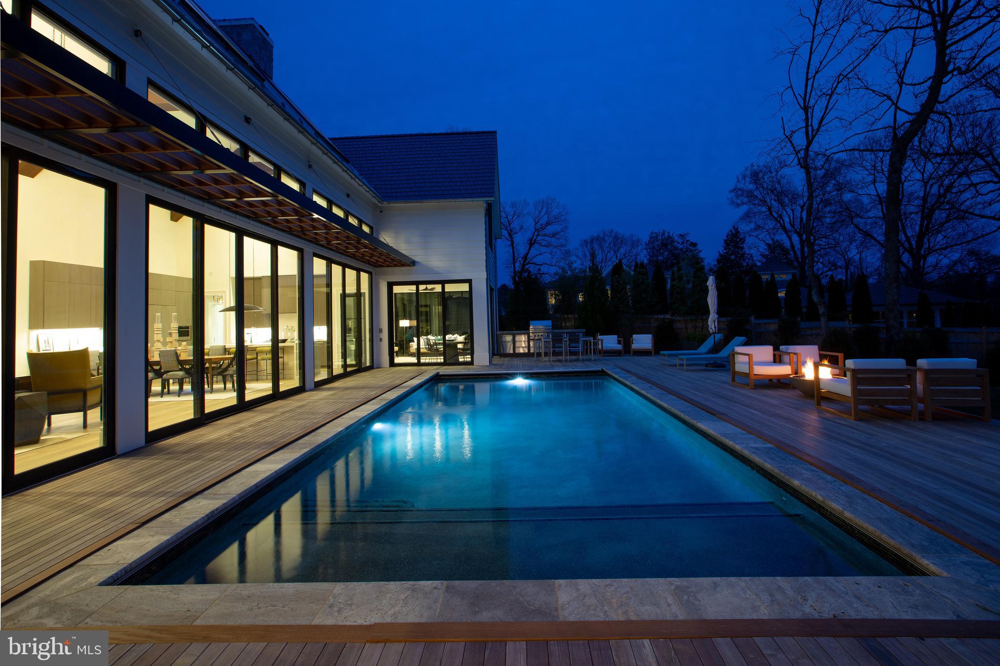 964 Melvin Road Annapolis, MD 21403 - Photo 24 of 30 Twilight photo showing pool & integrated firepit