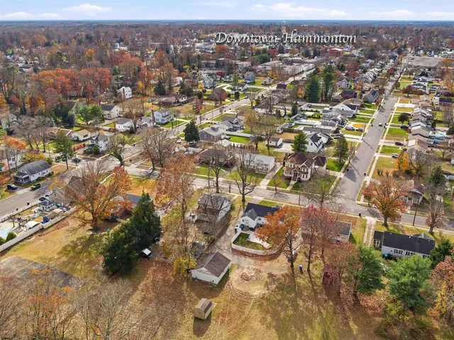 an aerial view of residential building with parking space