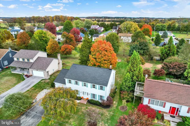 an aerial view of multiple house