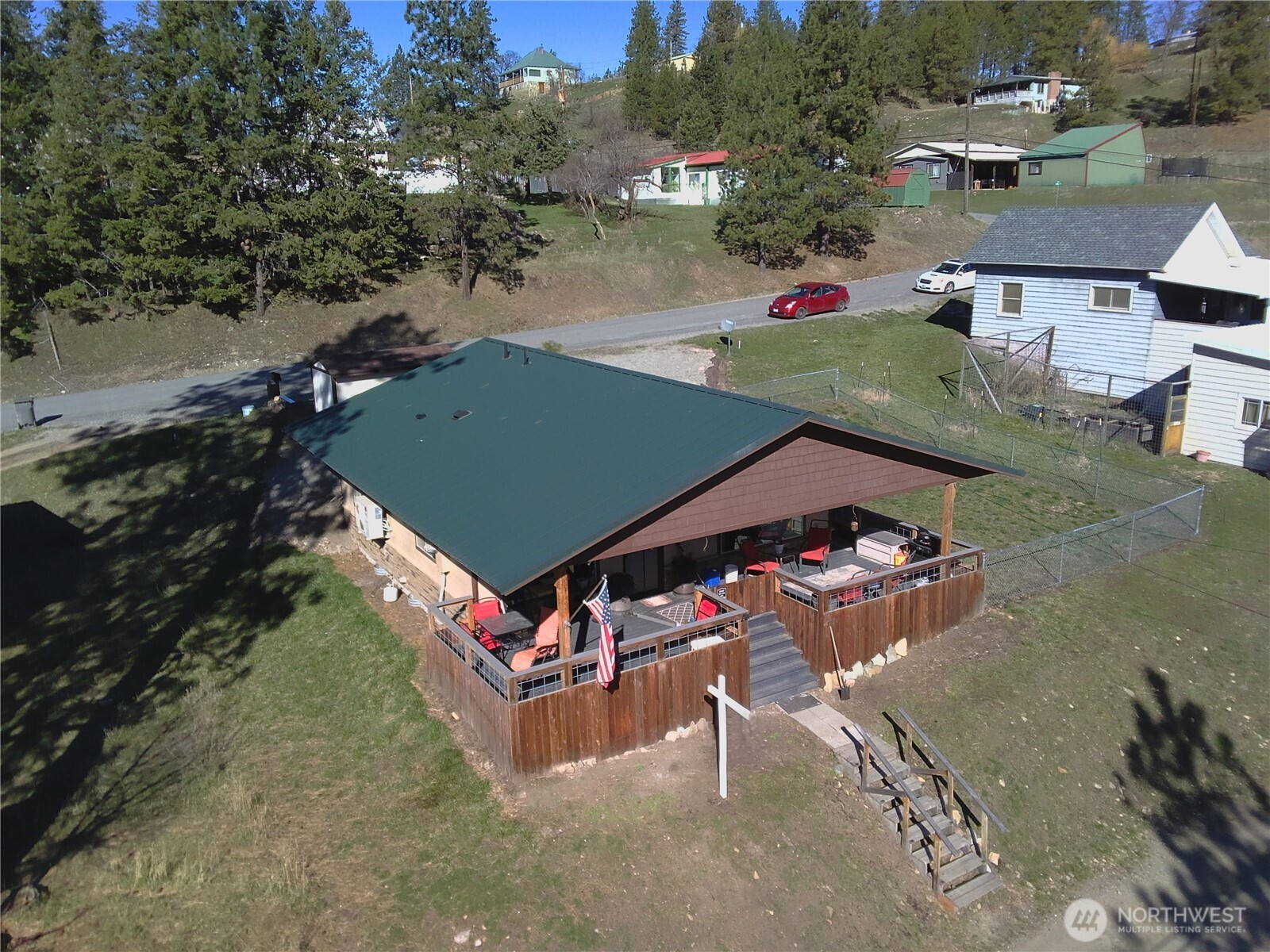 1054 Lower Madison Street Republic, WA 99166 - Photo 19 of 19 an aerial view of a house with a yard