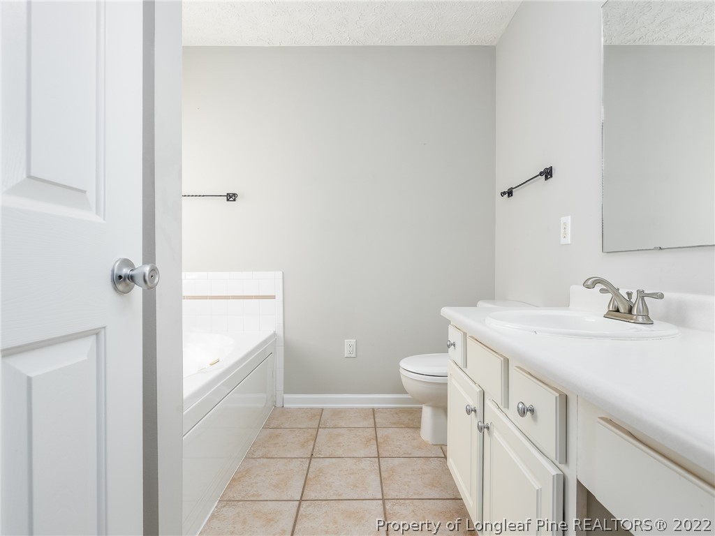 5716 Spreading Branch Road Hope Mills, NC 28348 - Photo 33 of 37 a bathroom with a sink a toilet and a mirror