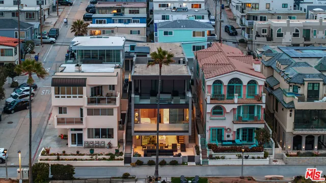 a front view of a multi story building