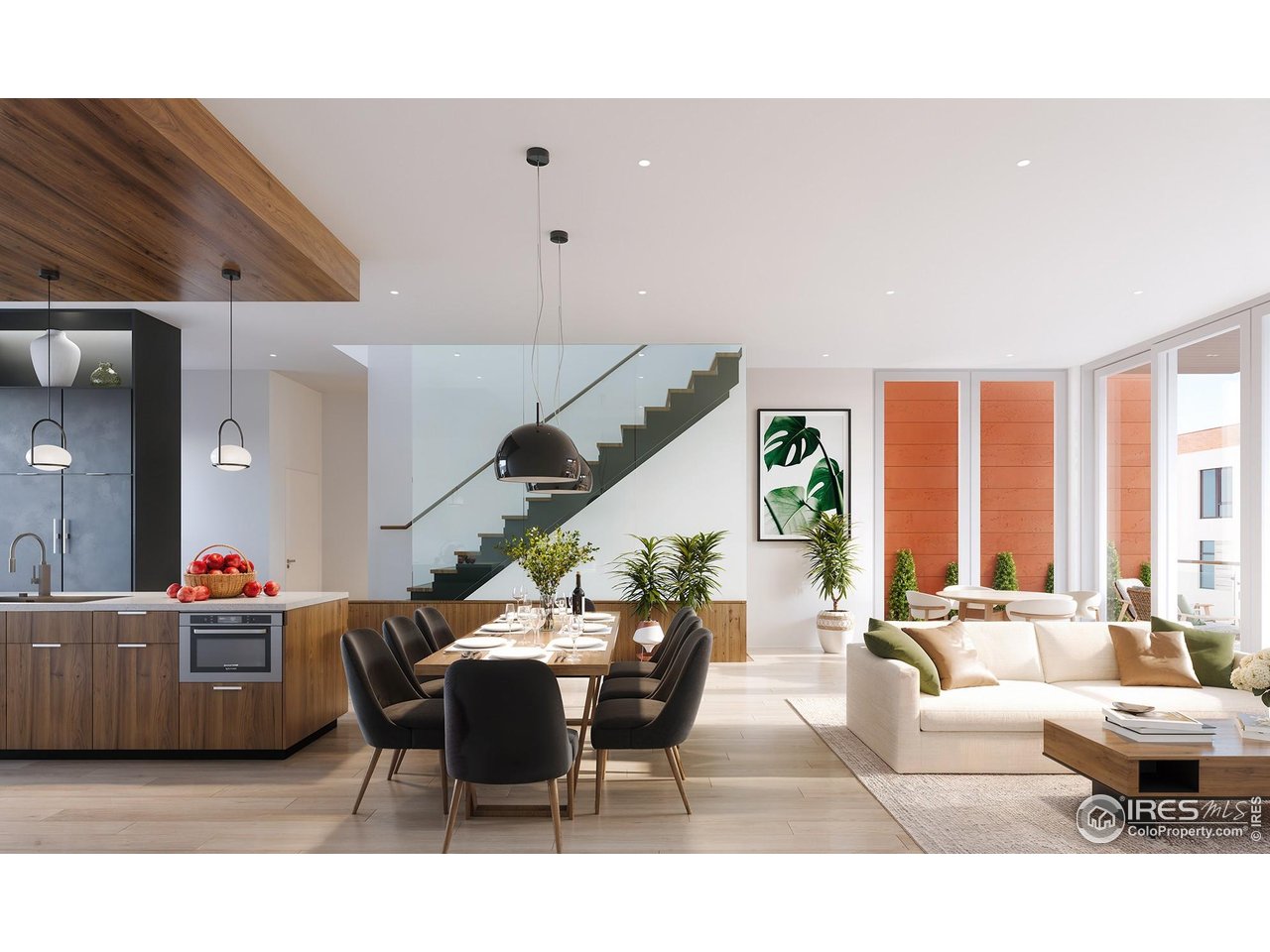 155 Mathews Street Fort Collins, CO 80524 - Photo 4 of 25 *Interior Rendering Main Living Level C, floor to ceiling windows - triple glaze opening to a full wrap around deck! Unparalled private outdoor living!