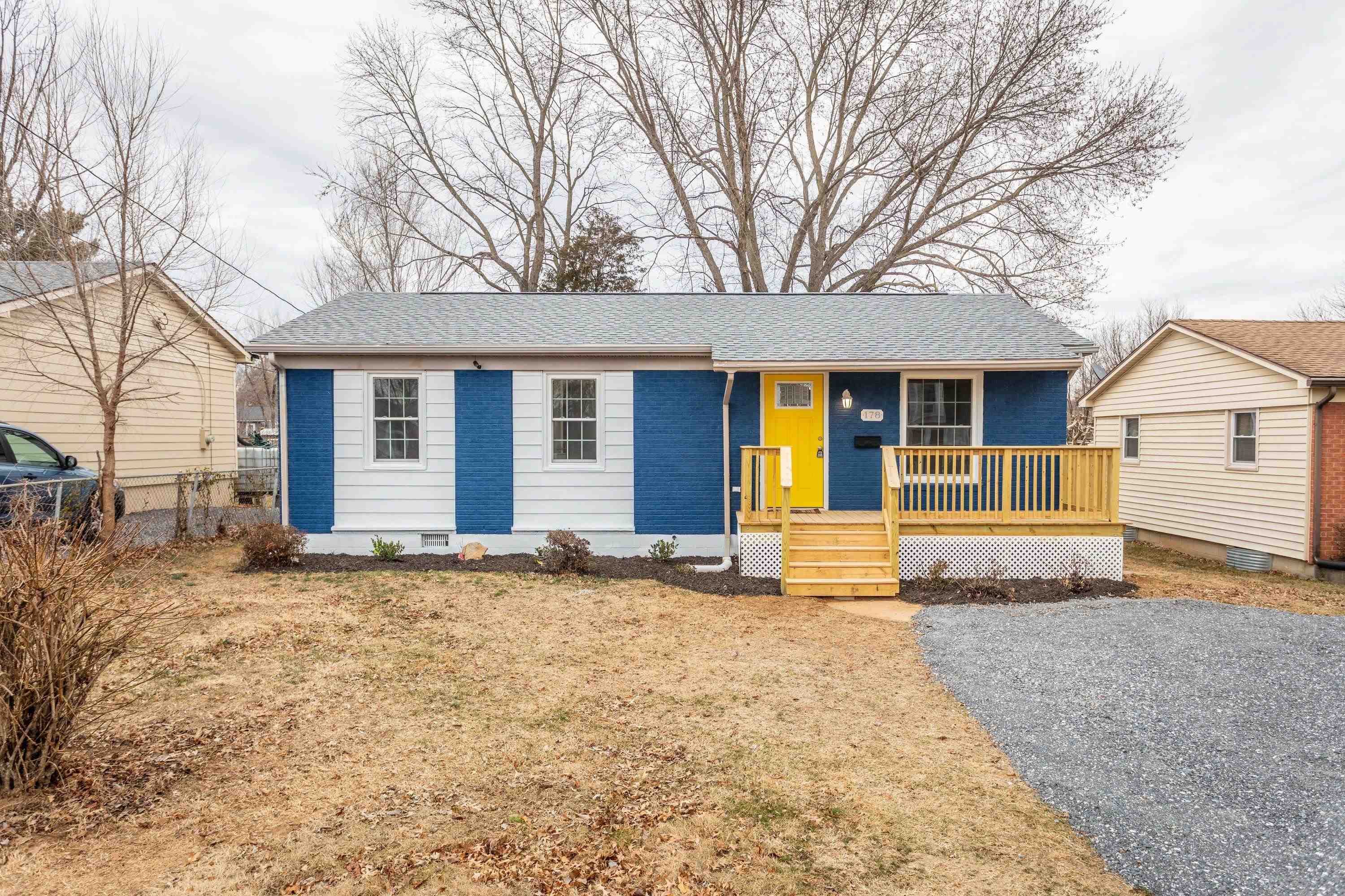 178 Suter Street Harrisonburg, VA 22802 - Photo 1 of 73 The front view of the single family home, newly renovated, and ready for new owners! The front view highlights the spacious front deck space, over-sized driveway, updated roof, and large, level, yard area.