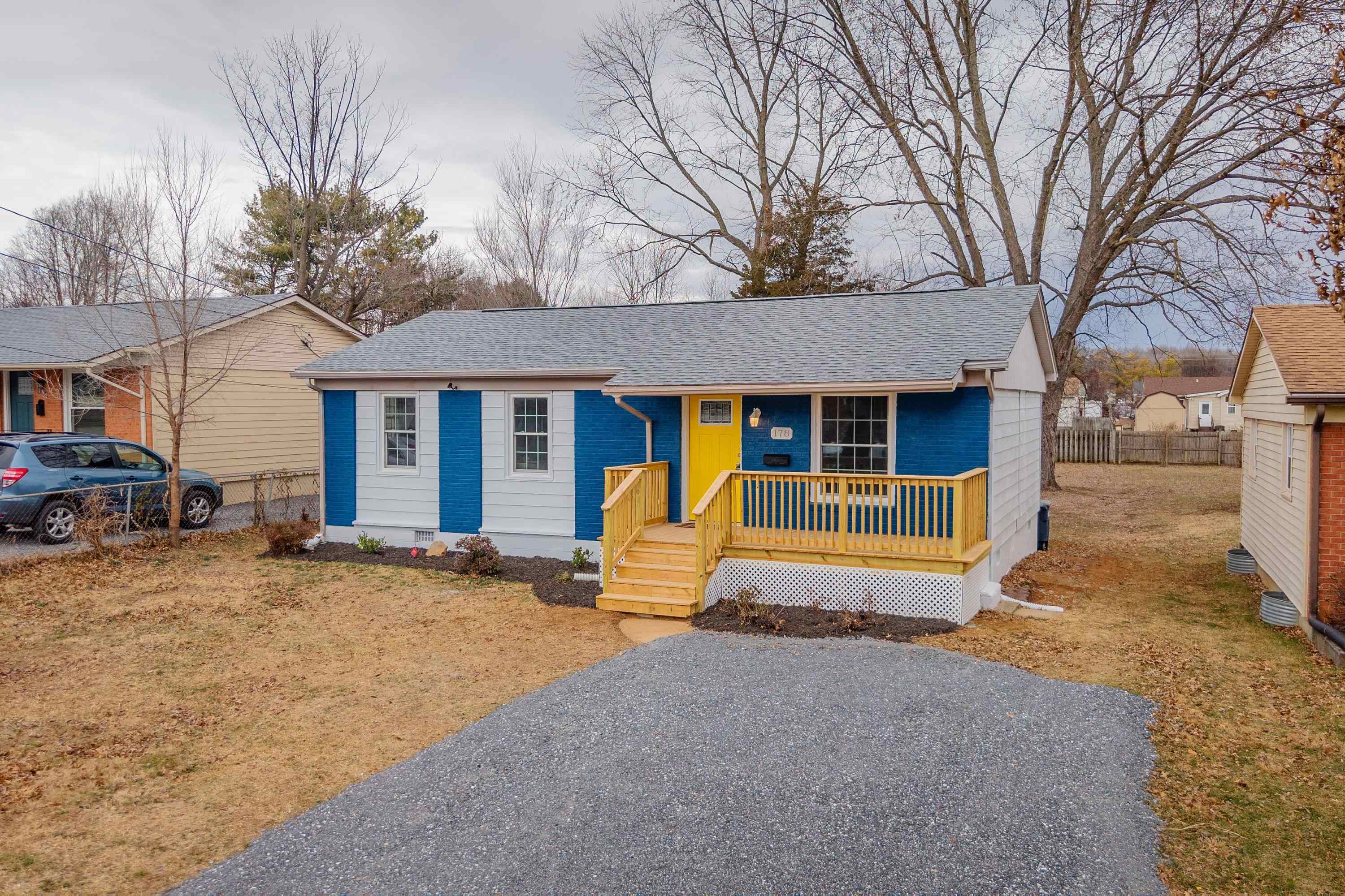 178 Suter Street Harrisonburg, VA 22802 - Photo 37 of 73 The front view of the single family home, newly renovated, and ready for new owners! The front view highlights the spacious front deck space, over-sized driveway, updated roof, and large, level, yard area.