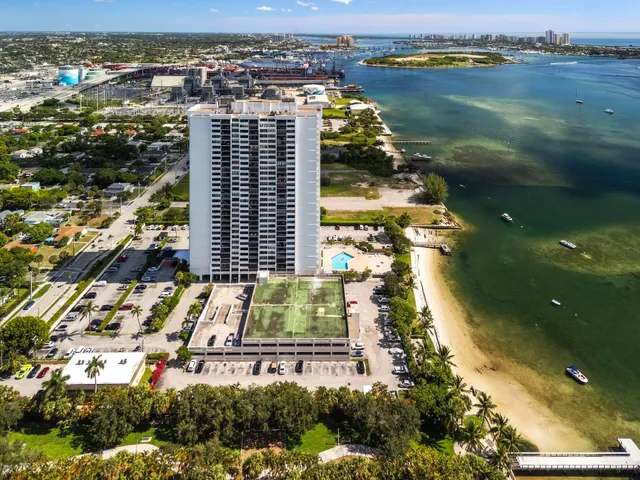 a view of lake with city view