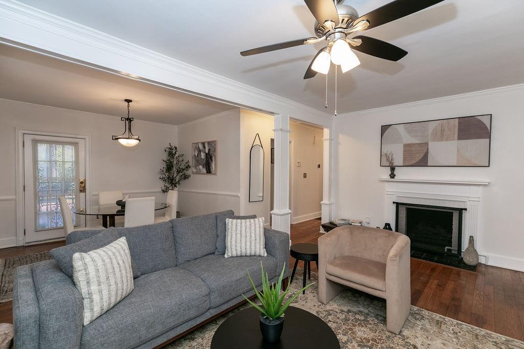 936 East Lake Drive Decatur, GA 30030 - Photo 7 of 50 a living room with furniture and a fireplace