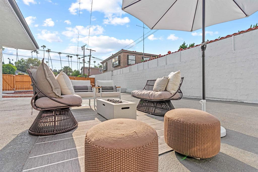4542 Palm Avenue La Mesa, CA 91941 - Photo 40 of 55 a group of chairs sitting in patio with a fireplace