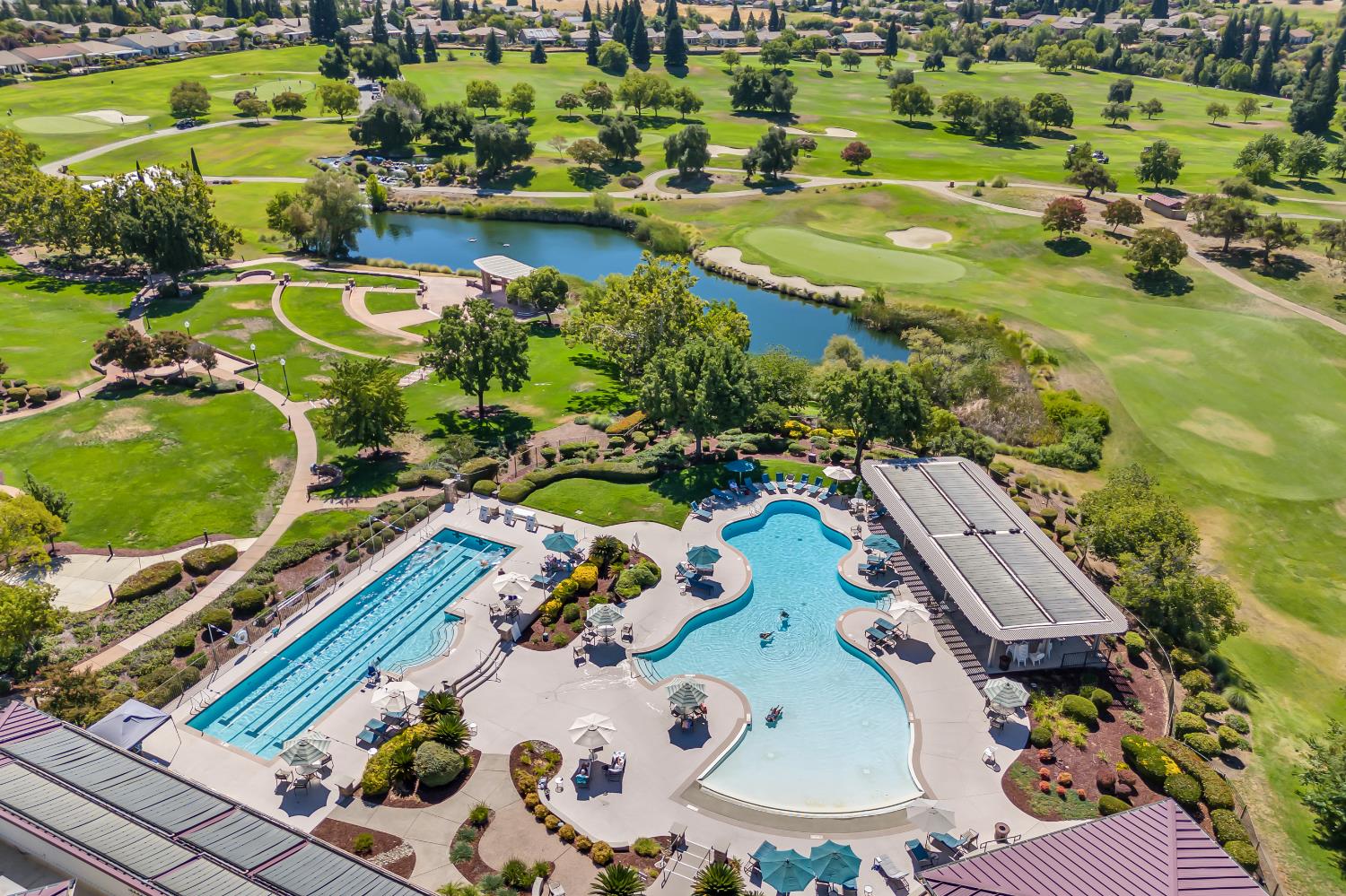 2272 Winding Way Lincoln, CA 95648 - Photo 46 of 46 an aerial view of a pool yard swimming pool and outdoor seating