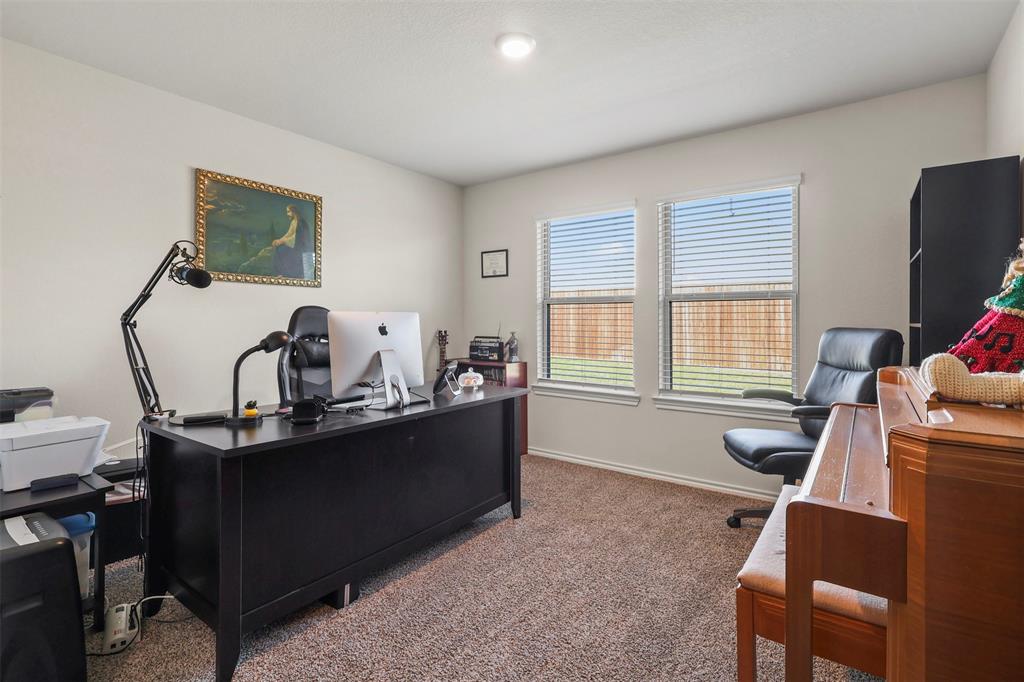 742 Buttercup Drive Pilot Point, TX 76258 - Photo 10 of 20 Office with dark carpet and baseboards