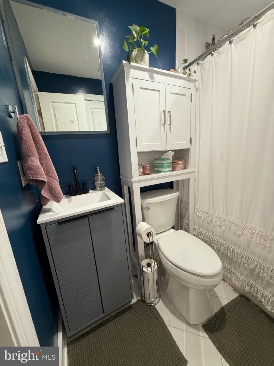 625 Park Road Northwest, Unit C8 Washington, DC 20010 - Photo 11 of 35 Chic bathroom with bold blue accents.