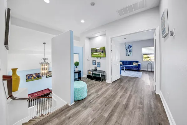 a view of a backyard with a house