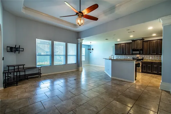 a view of kitchen and microwave