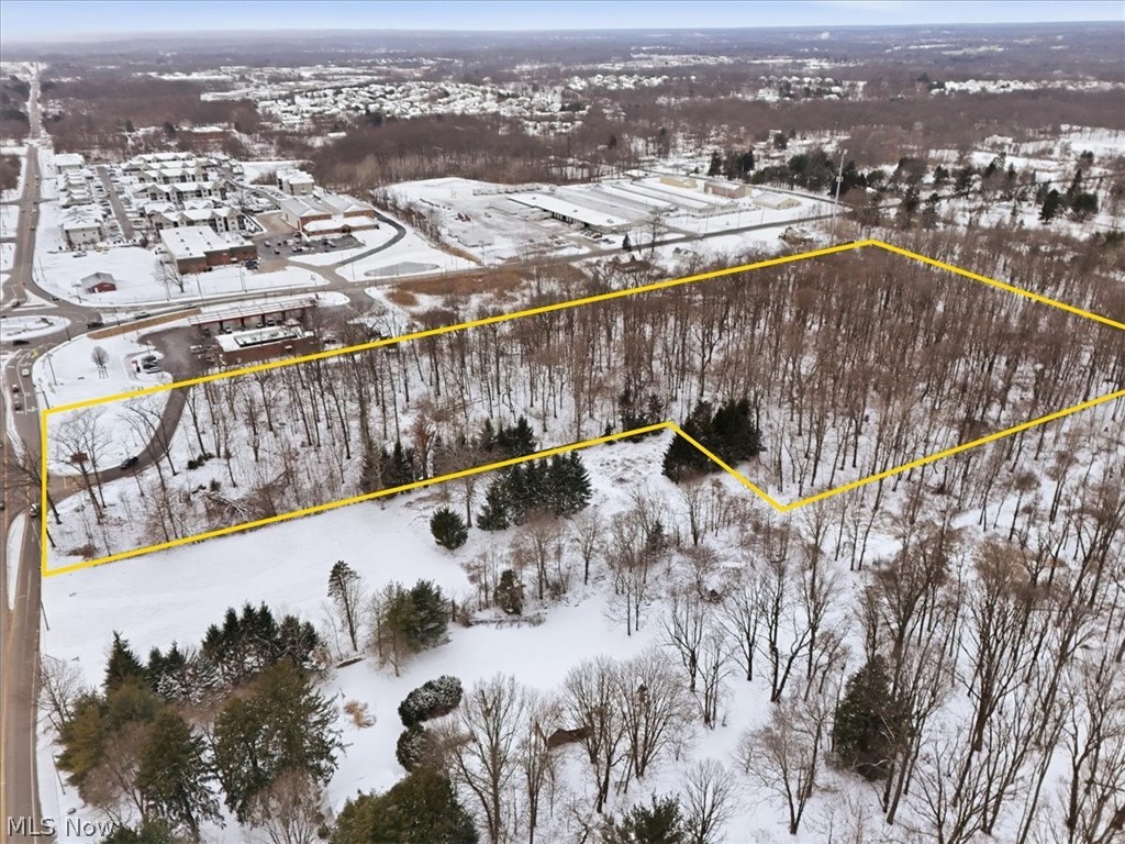 East Turkeyfoot Lake Road Green, OH 44312 - Photo 9 of 15 Snowy aerial view with property parcel outlined