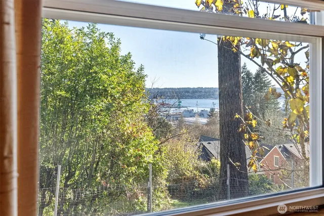 a bathroom with a window