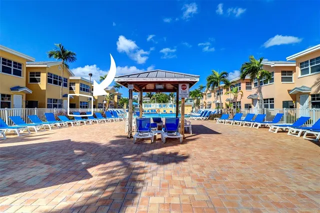 a view of street with sitting area