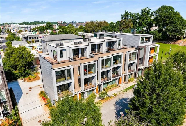a view of a city with tall buildings