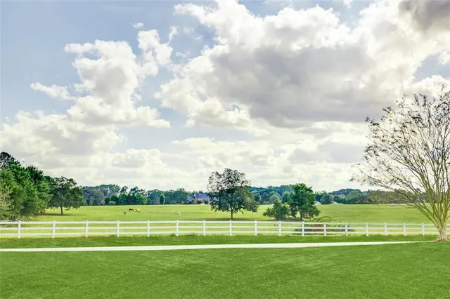 a view of a building with a street