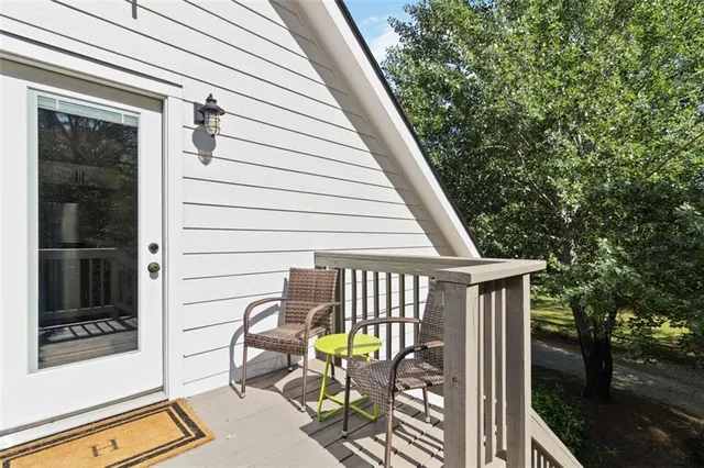 a view of balcony with patio