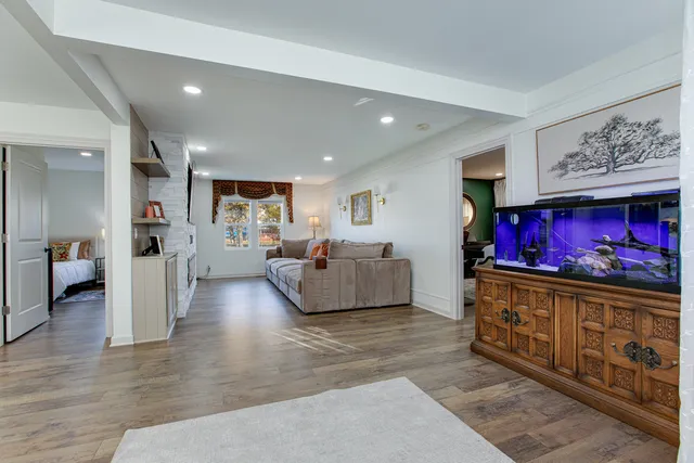 a living room with furniture and a couch