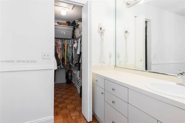 a view of a closet area