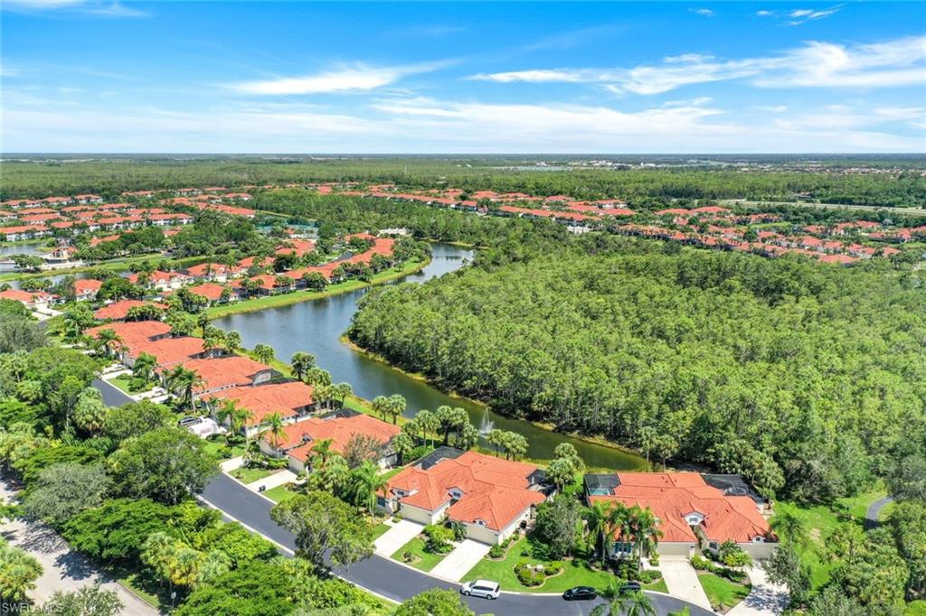 10215 Cape Roman Road, Unit 101 Estero, FL 34135 - Photo 2 of 50 an aerial view of residential houses with outdoor space and trees