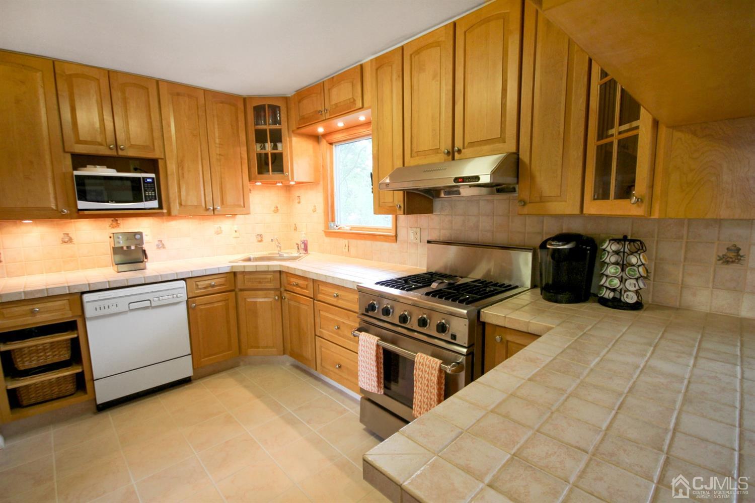 22 Bruning Road East Brunswick, NJ 08816 - Photo 15 of 31 a kitchen with a stove a sink and a microwave
