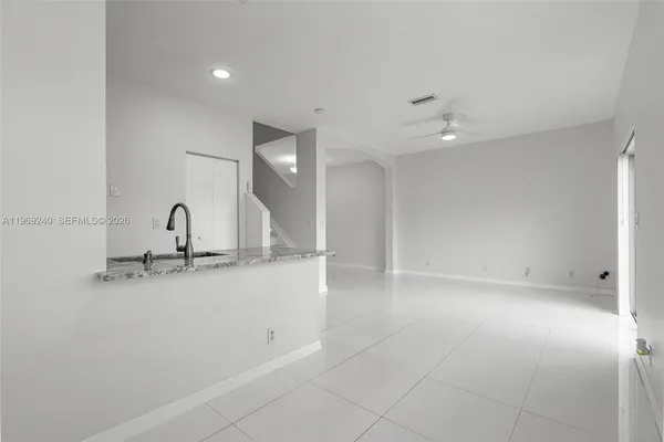 a view of a room with a sink
