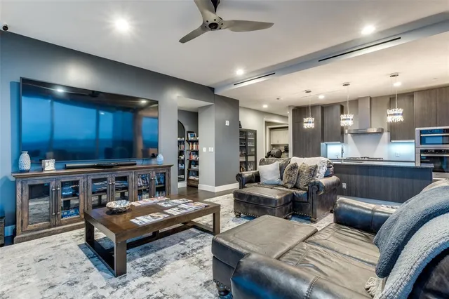 a living room with furniture