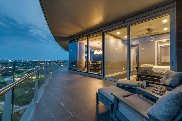 a view of balcony with city view