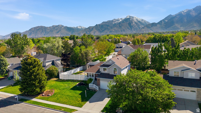 11189 Ohenry Road East Sandy, UT 84070 - Photo 37 of 44 Aerial perspective showcasing a residential neighborhood with distant snow-capped mountains