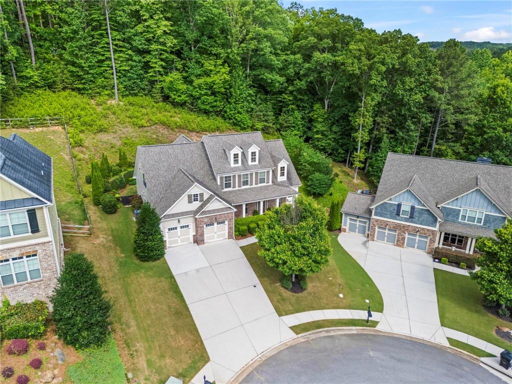 183 Lullwater Lane Dallas, GA 30132 - Photo 38 of 40 an aerial view of a house with garden space and street view