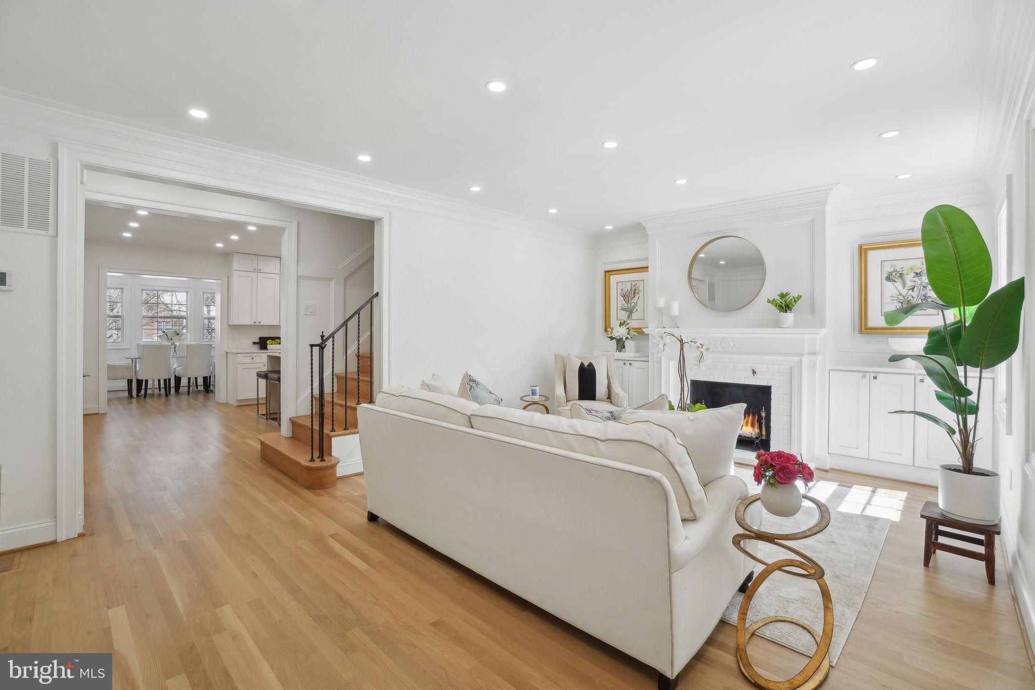 4423 Volta Place Northwest Washington, DC 20007 - Photo 5 of 36 a living room with furniture and kitchen view