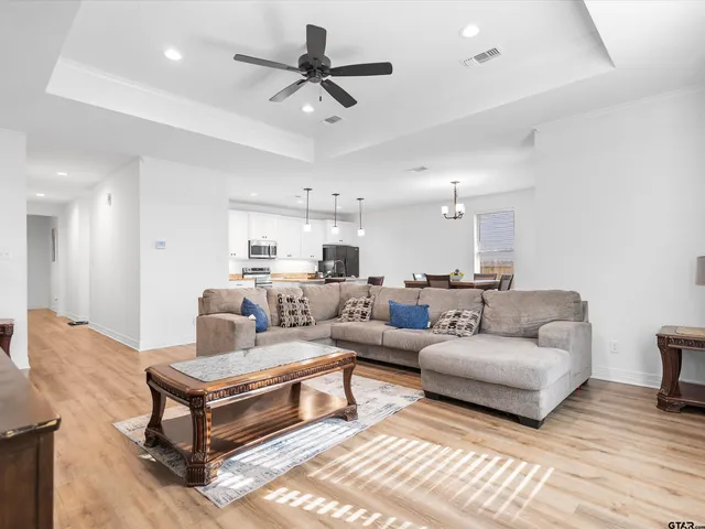 a living room with furniture