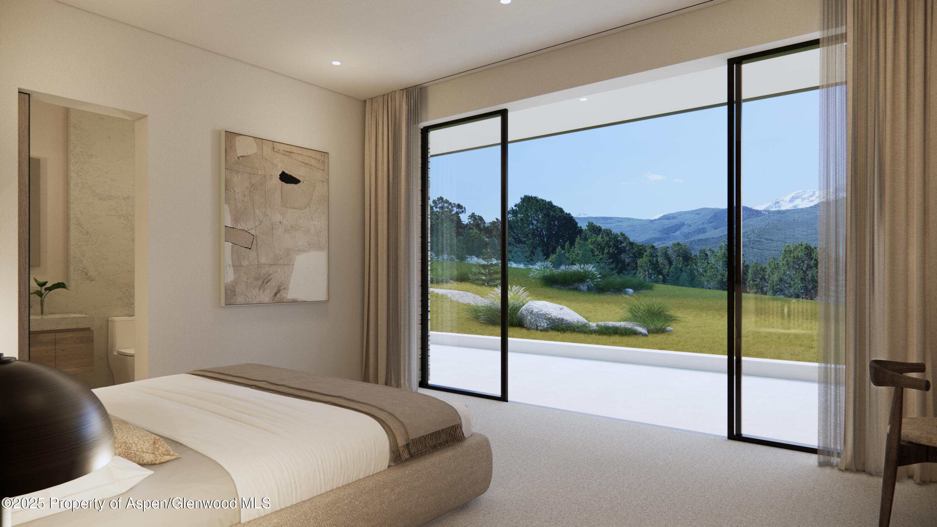 500 Whitecloud Road Carbondale, CO 81623 - Photo 23 of 28 a bedroom with a large window and a bed