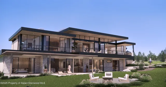 front view of a building with a yard