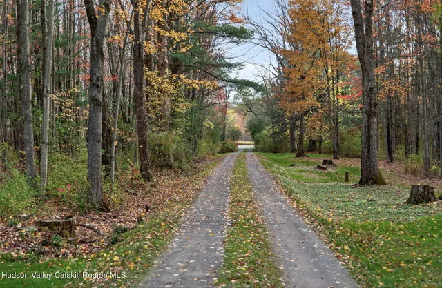 a view of a house with backyard and trees