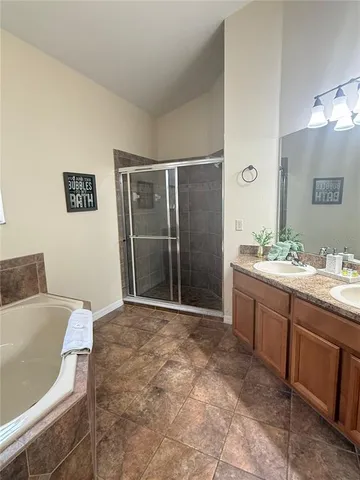 a view of a swimming pool with a yard