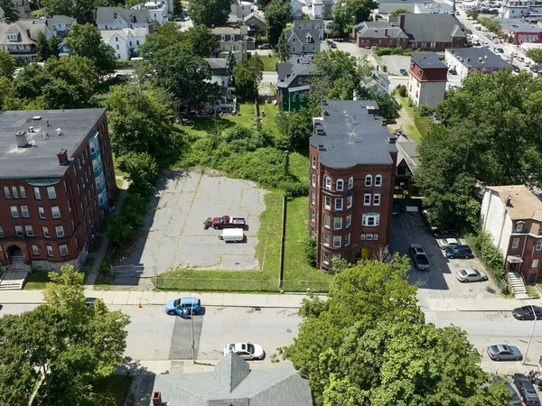 an aerial view of a house