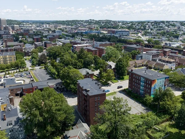 an aerial view of multiple house