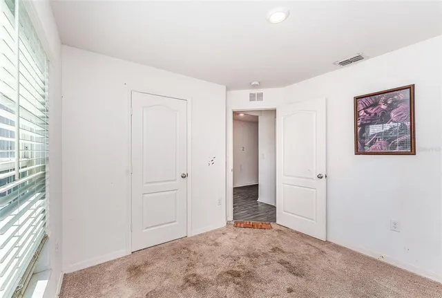 an empty room with a window