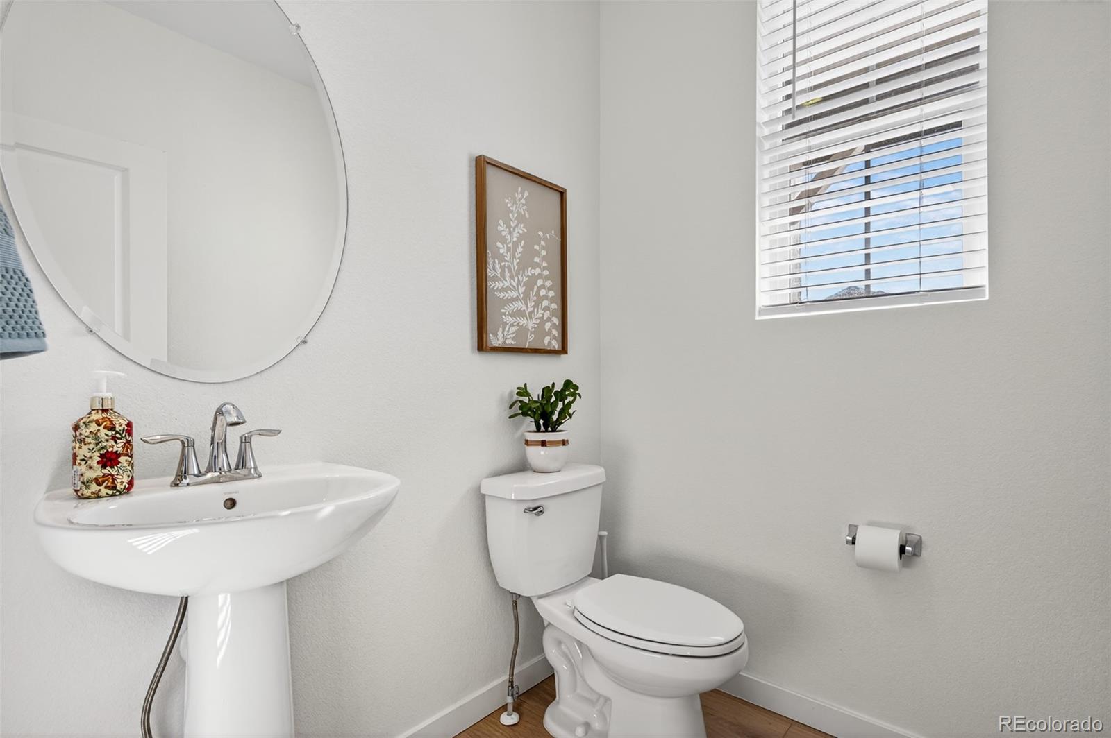 233 Corkscrew Street Elizabeth, CO 80107 - Photo 25 of 33 a bathroom with a sink mirror and toilet