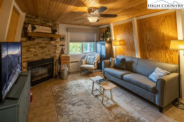 a living room with furniture