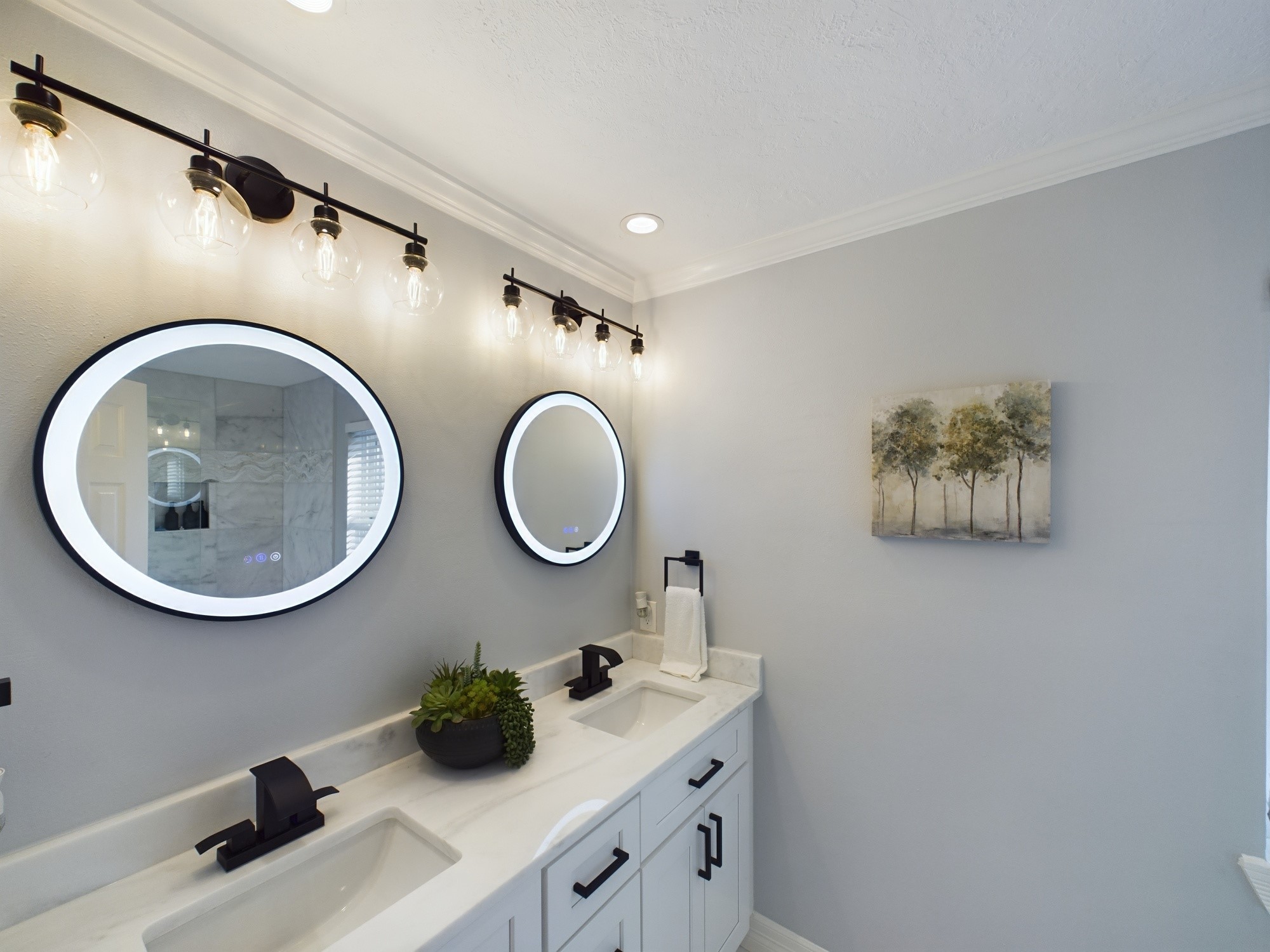 7702 Antoine Drive Houston, TX 77088 - Photo 27 of 50 Another Gorgeous Dual Vanity in the Common Upstair Bath