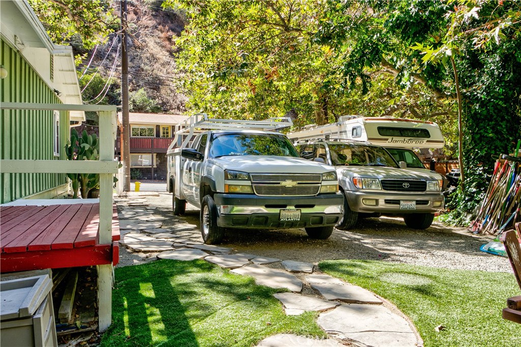 29501 Silverado Canyon Road Silverado, CA 92676 - Photo 30 of 49 From back yard looking towards the front. Love the deck off the 2nd bedroom - leading to parking & storage.