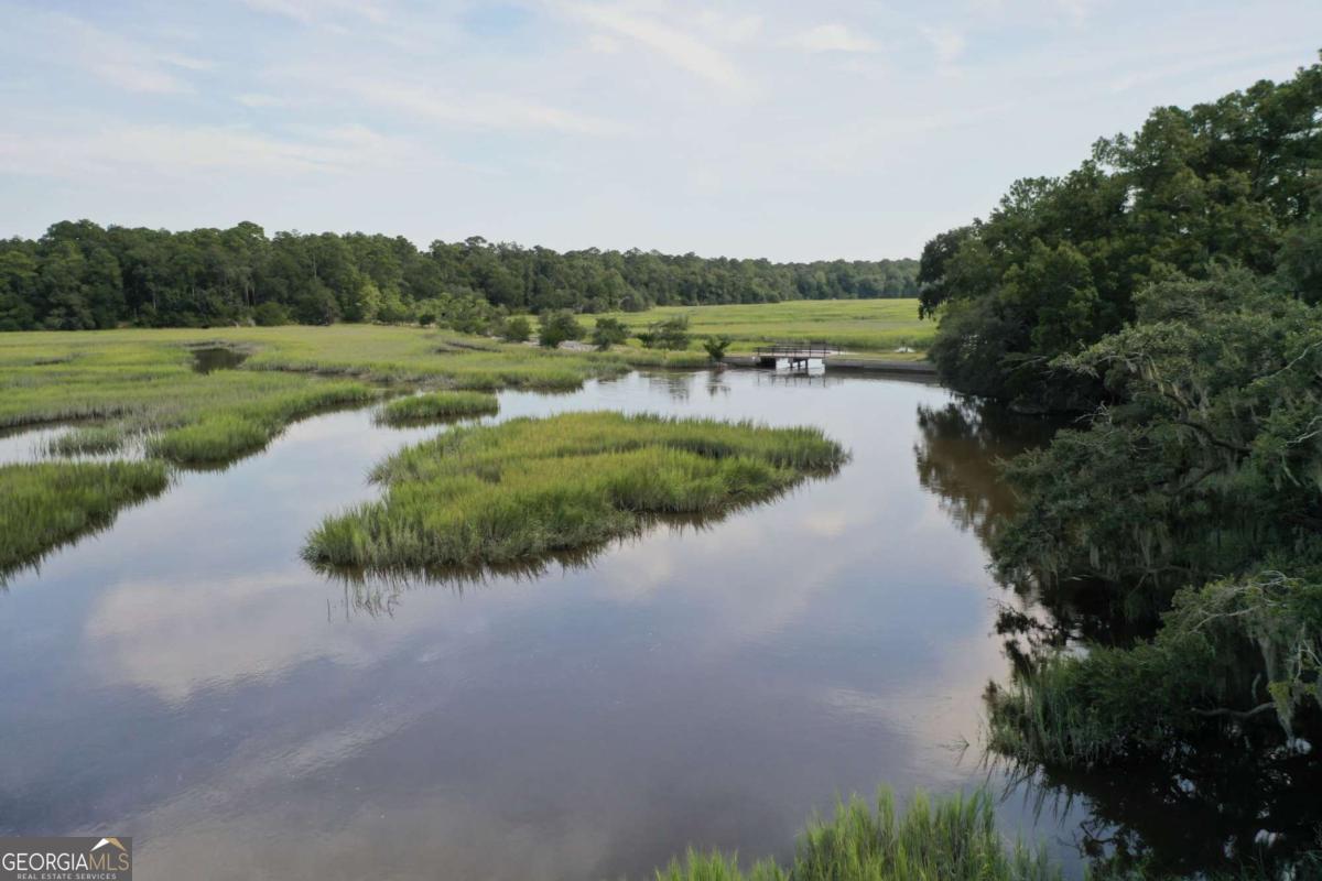 a view of a lake with a city view