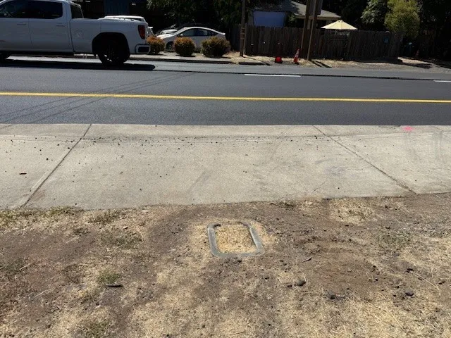 a view of pool and trees