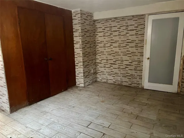 a view of wooden door